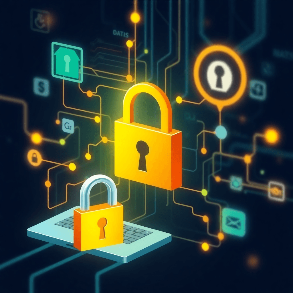 data privacy and security concept, digital protection illustration