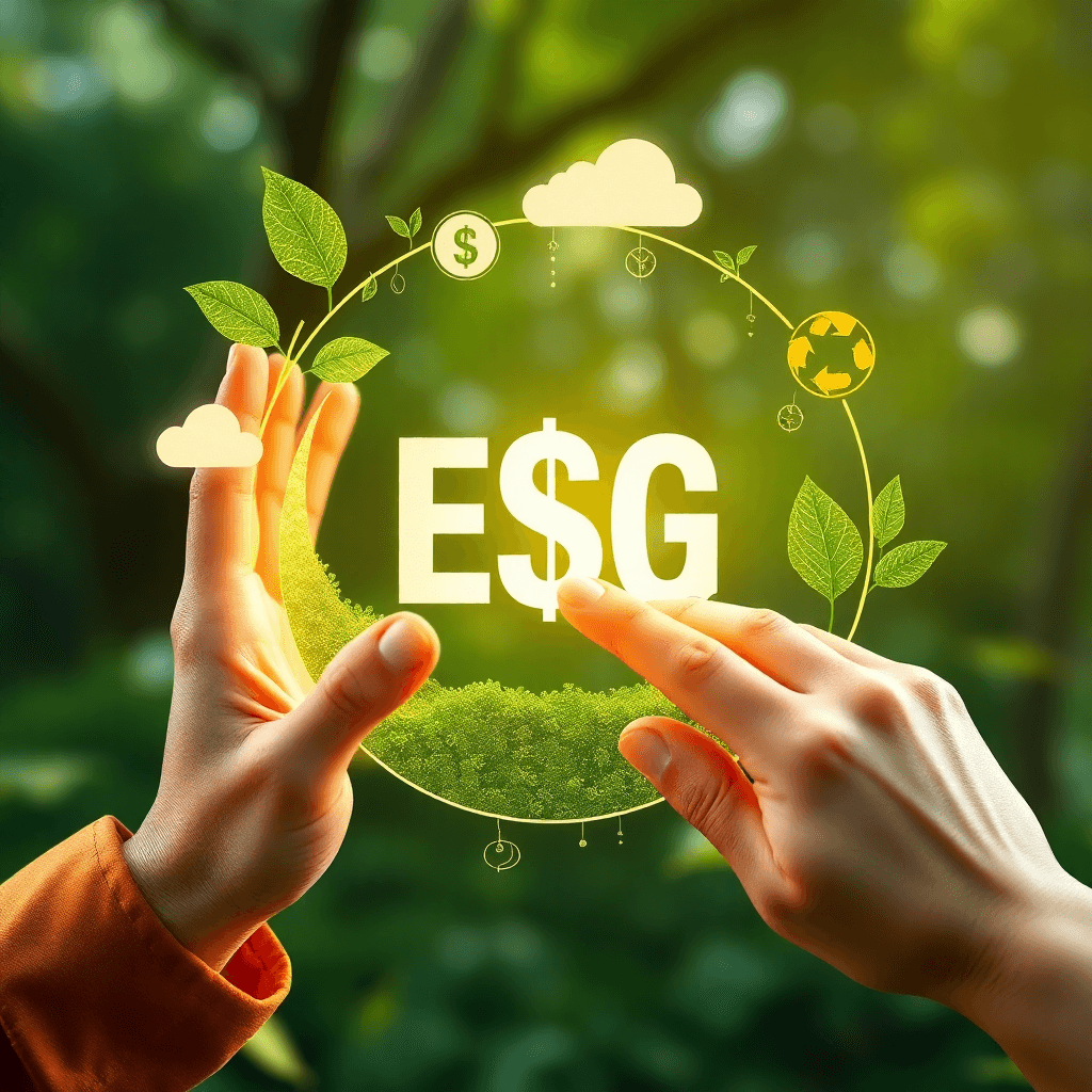 sustainable finance and ESG investing concept, green economy